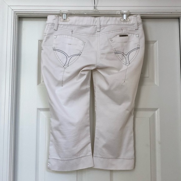 Matmazel European Designer White Capri Jean Pants - Picture 12 of 16
